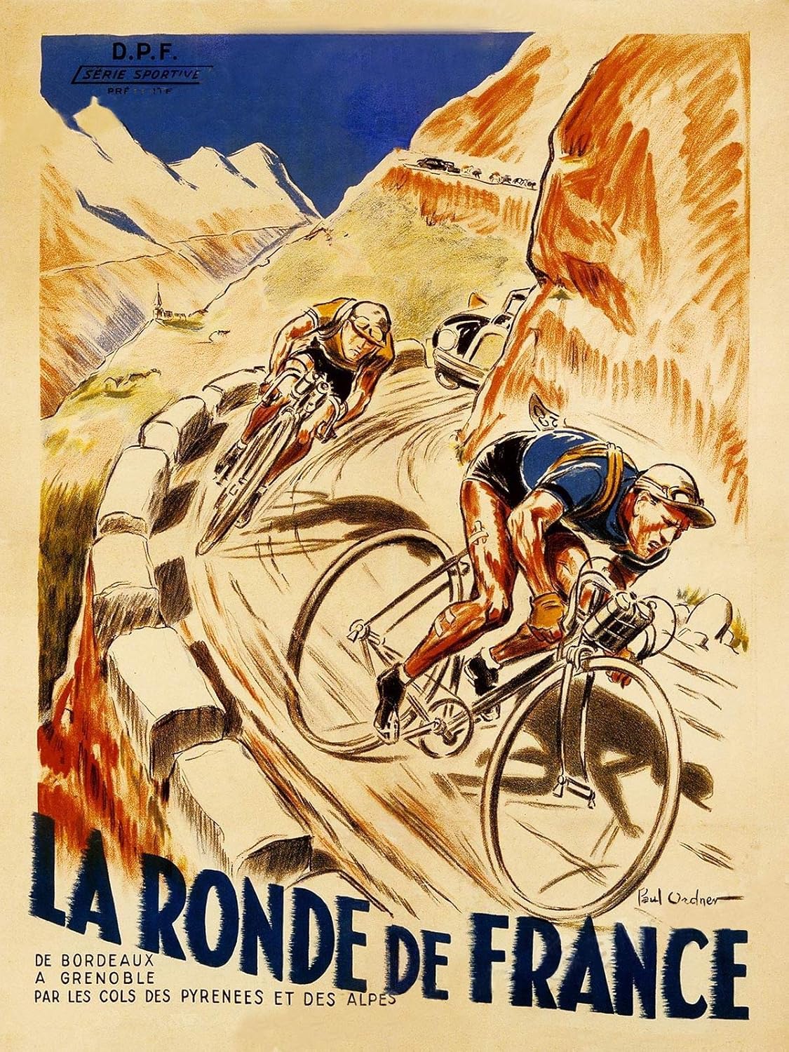 Magnet La Ronde de France Bicycles 1928 Vintage Cycling Tour Magnético Lámina Magnética de Vinilo para Taquillas, Coches, Carteles, Refrigerador 5″