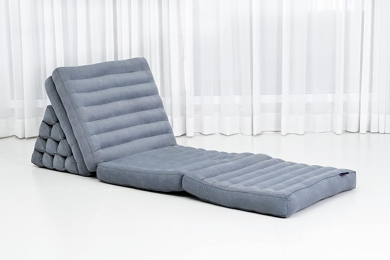 Leewadee Cómodo colchón japonés de suelo, cama tailandesa con cojín triangular, colchón futón, tapete de masaje tailandés extra largo, 89 x 20