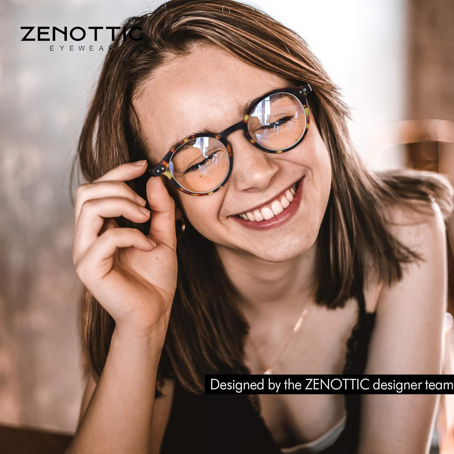 Zenottic – Lentes redondos con diseño de bloqueo de luz azul para lectura para hombres y mujeres