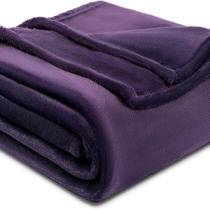 NANPIPER Manta de forro polar suave y acogedora manta cálida y ligera para cama, color morado, 50 x 60 pulgadas NANPIPER Manta de forro polar suave y acogedora manta cálida y ligera para cama, color morado, 50 x 60 pulgadas
