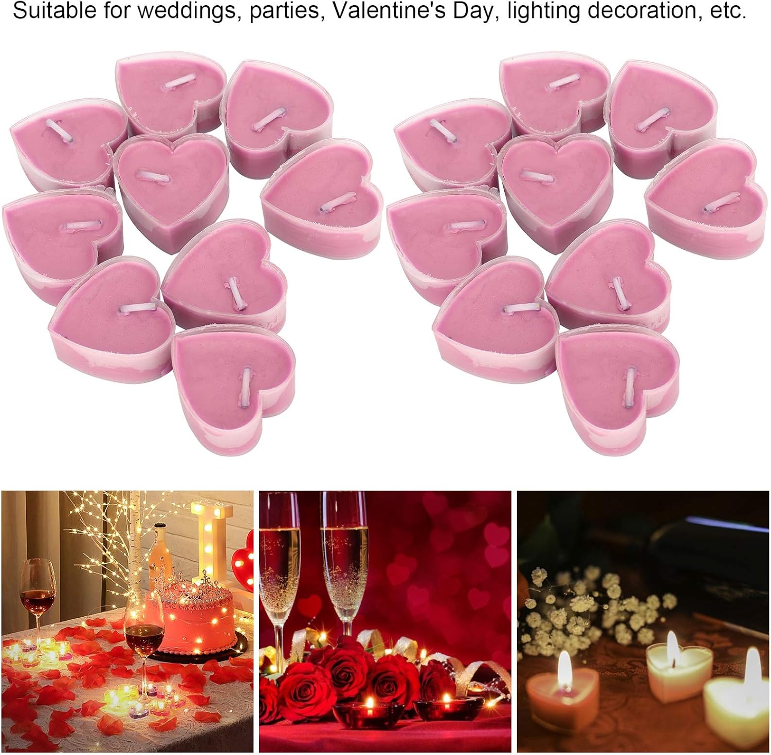 Velas en forma de corazón, adornos de velas de corazón, decoración de cumpleaños, velas creativas, cena romántica, mini faroles de cielo con