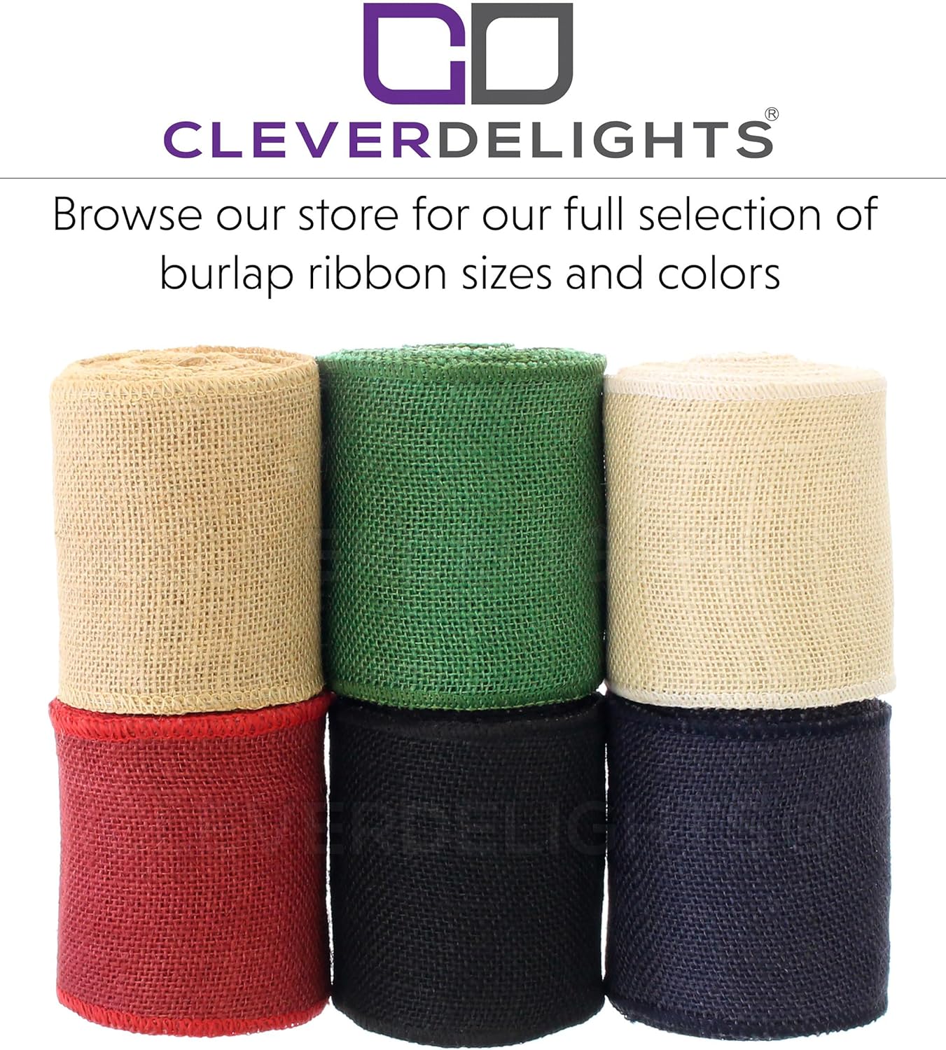 CleverDelights Cinta de arpillera negra de 4 pulgadas, bordes con alambre, 10 yardas, tela de arpillera de yute