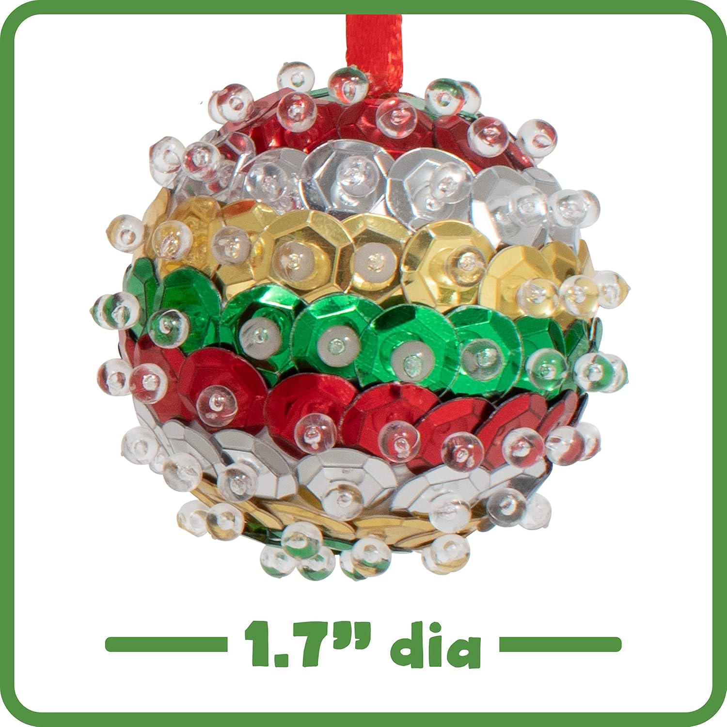 READY 2 LEARN – Crea tus propios adornos de lentejuelas – Juego de 6 – Manualidades de Navidad para niños – Decoraciones de árbol de Navidad – Todos