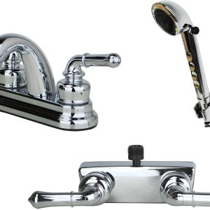 2001CP3220CP4120CP RV grifo de baño con ducha de mano a juego Combo acabado cromado 2001CP3220CP4120CP RV grifo de baño con ducha de mano a juego Combo acabado cromado