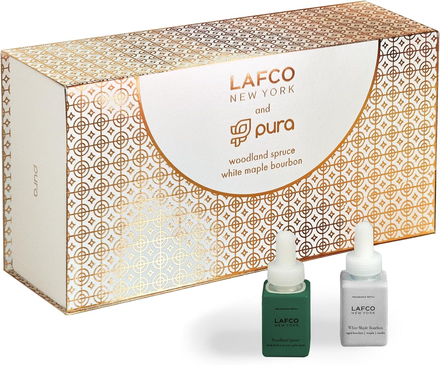 LAFCO New York Juego de dispositivos inteligentes Pura  Incluye fragancias de abeto de bosque y bourbon de arce blanco  Hasta 2 semanas de vida de
