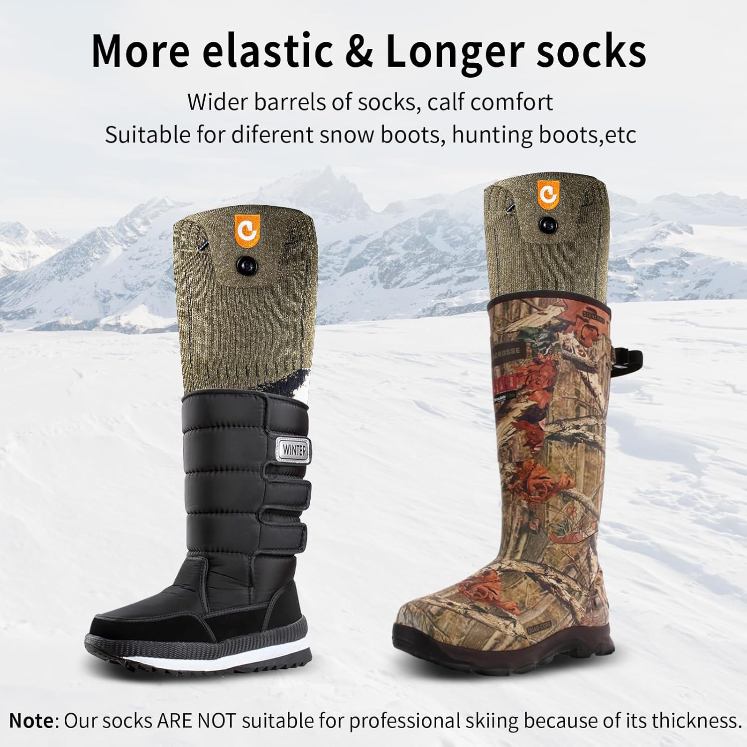 Heated Socks for Men Women – OIGOGOI 5000mAh Rechargeable Electric Heated Socks Foot Warmers 3 Heating Settings with APP Remote Control for Skiing