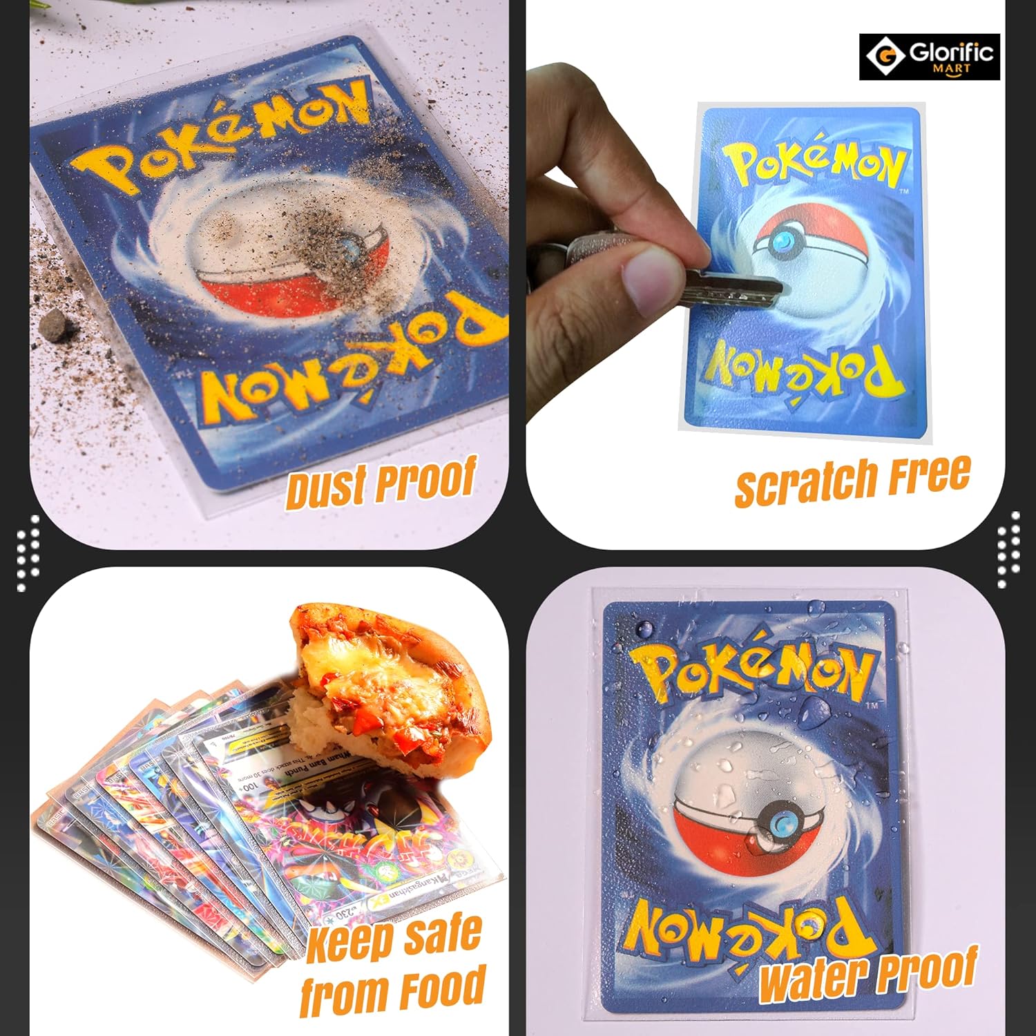 Fundas protectoras para tarjetas de 500 centavos, fundas protectoras para tarjetas, ajuste exacto, fundas transparentes para cartas Pokémon y MTG,