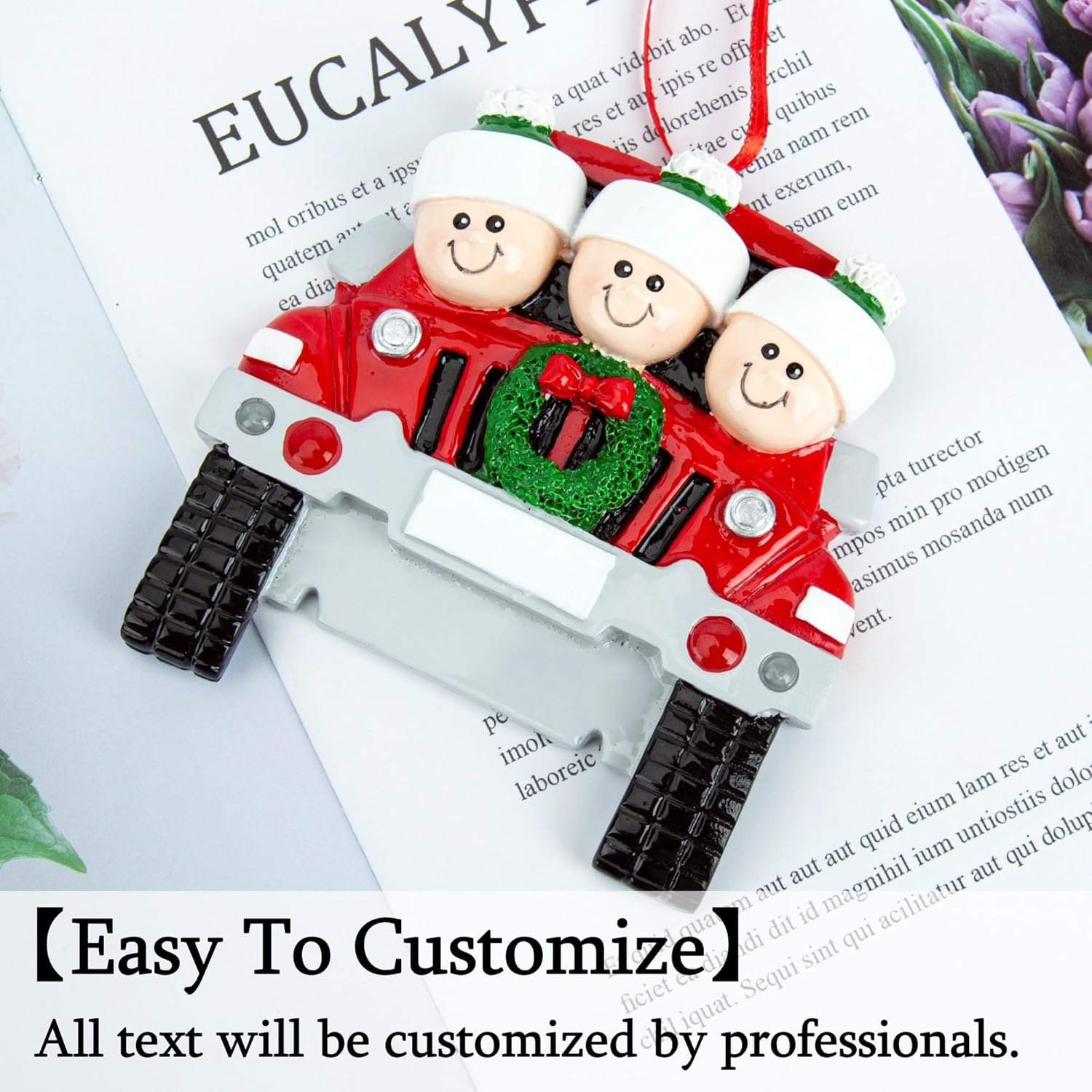 Adornos de Navidad personalizados, adorno de Navidad personalizado para la familia del automóvil 2023, decoraciones de Navidad con nombre
