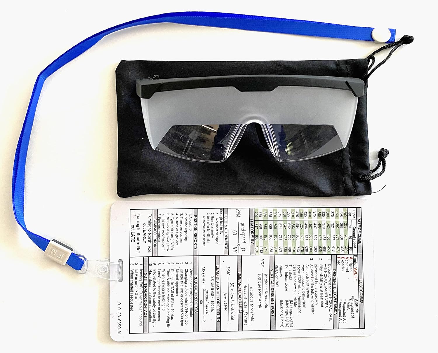 Gafas de entrenamiento IFR certificadasGafas de limitación de vista y hoja de trucos IFR para preparación de exámenes