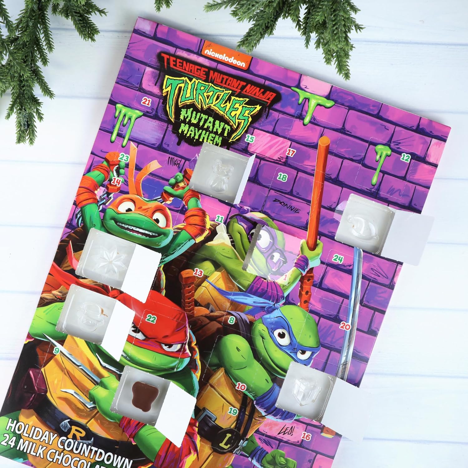 Galerie Calendario de Adviento navideño relleno de chocolate de las tortugas ninja mutantes adolescentes, actividades familiares navideñas