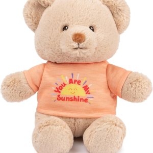 GUND Oso de mensaje sostenible “You are My Sunshine” con camiseta naranja, oso de peluche hecho de materiales 100% reciclados para edades de 1 año GUND Oso de mensaje sostenible “You are My Sunshine” con camiseta naranja, oso de peluche hecho de materiales 100% reciclados para edades de 1 año