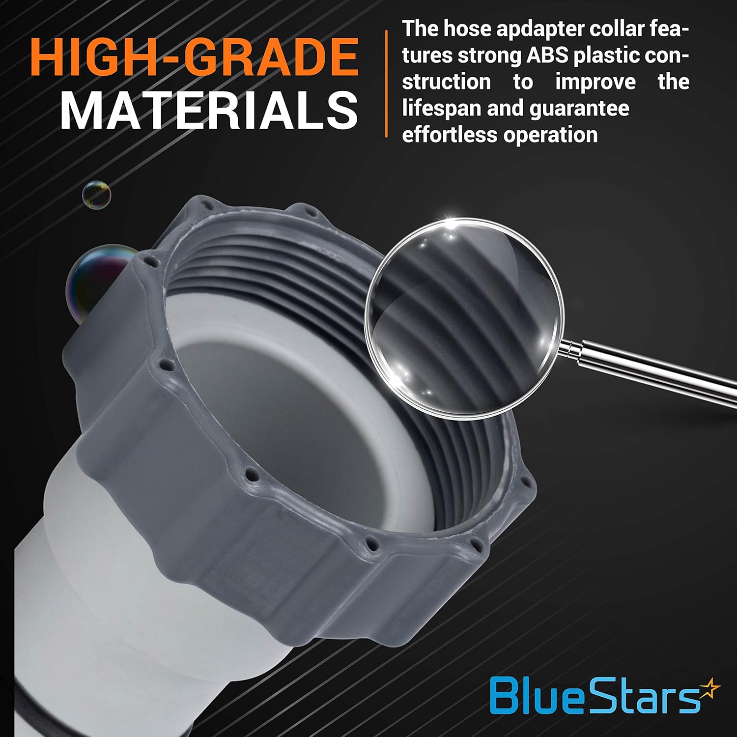 BlueStars – Adaptador de manguera con pieza de repuesto para collar, ajuste exacto para Intex Fit para bombas de conexión roscadas, convierte