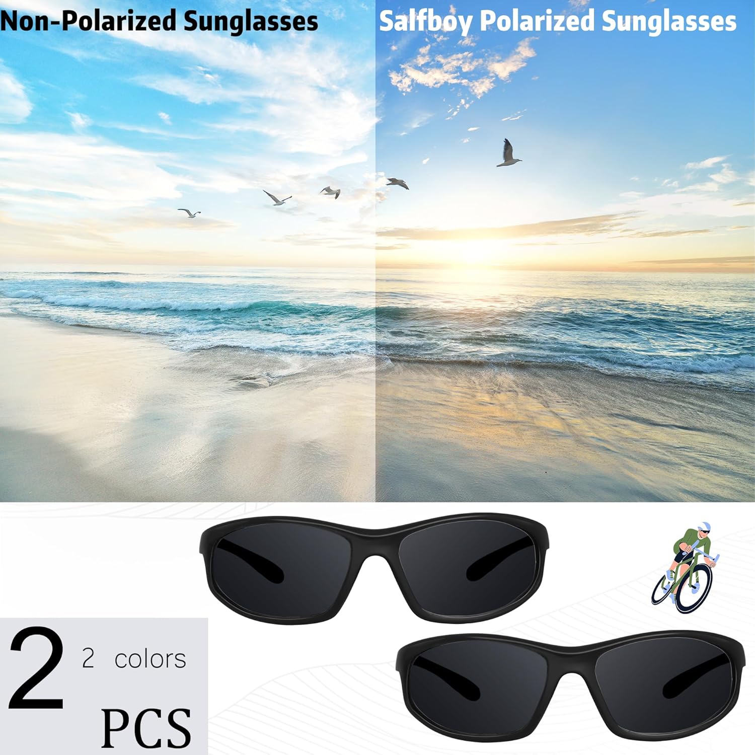 Salfboy Mens Polarized Sunglasses Fishing Sunglasses Eyewear Sun Glasses UV Protection Sunglasses for Driving Cycling