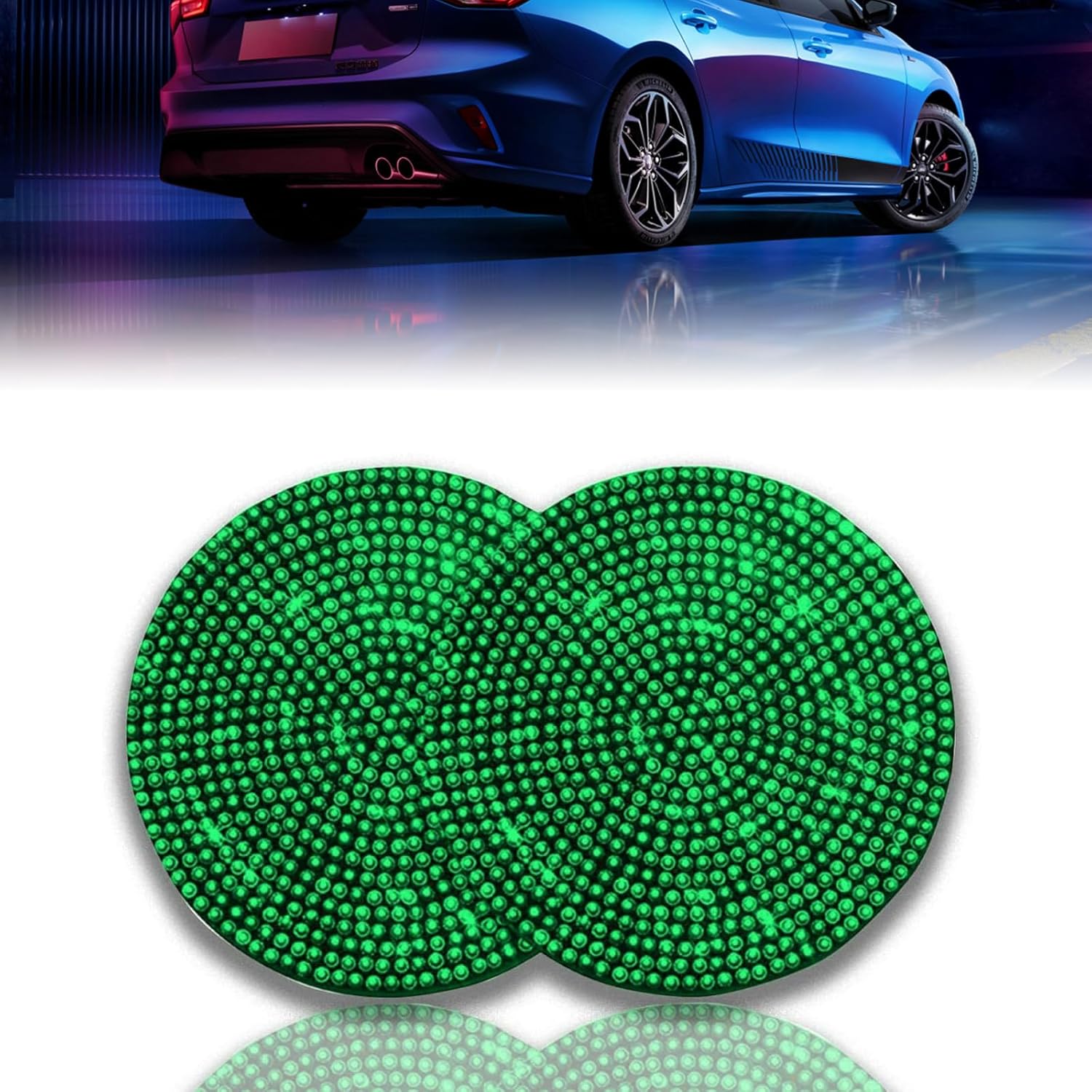 ZKFAR B-ling – Juego de 2 posavasos para automóvil, portavasos de cristal con diamantes de imitación de cristal, portavasos de tamaño universal,
