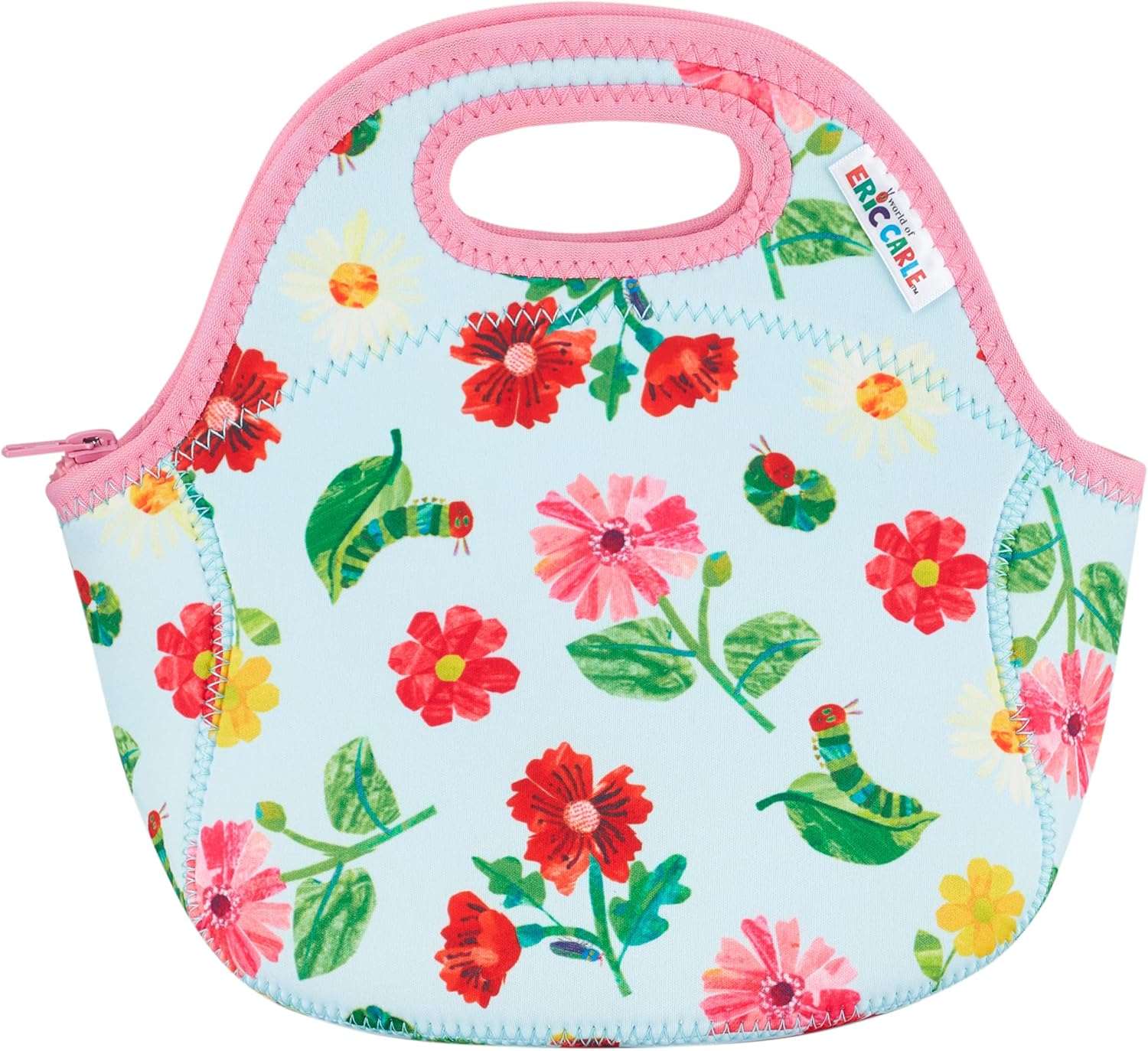 FUN KINS Lonchera aislada para niños, duradera, lavable a máquina, calidad premium, bolsillo interior y etiqueta de nombre, lonchera tamaño