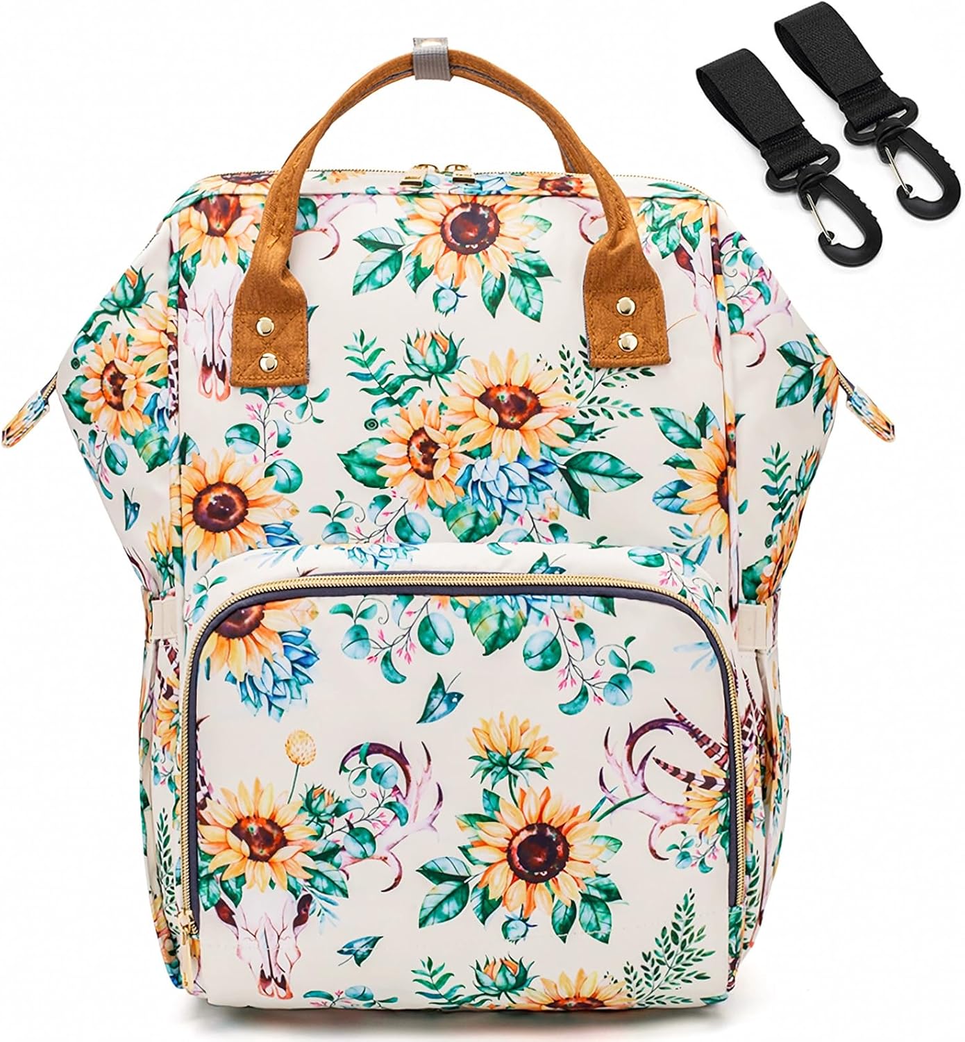 Bolsa de pañales Mochila multifunción para cambiadores de bebé, mochila grande para pañales, chrysanthemum, Classic