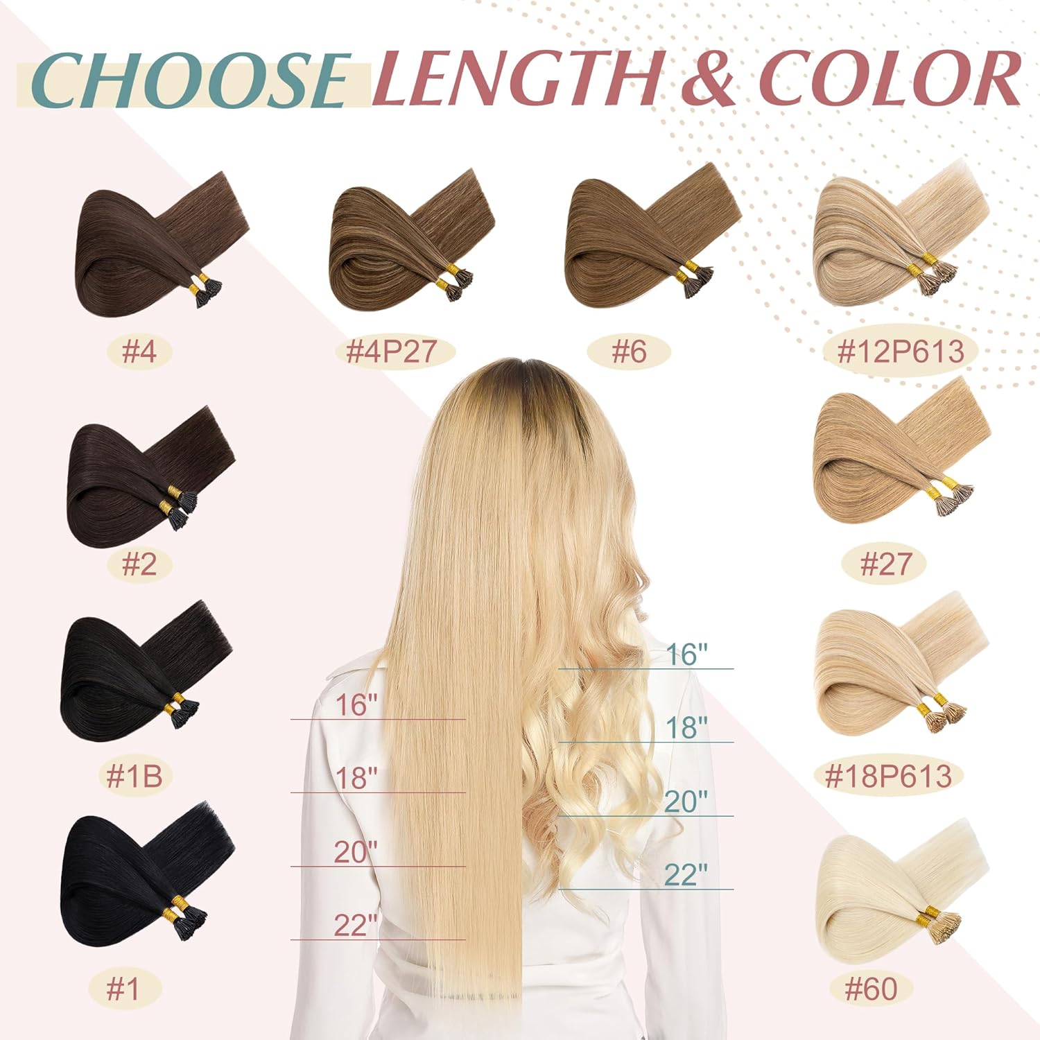 SEGO I Tip – Extensiones de cabello humano real, queratina preunida, microperlas de punta, balayage, extensiones de cabello lacio y sedoso, 100