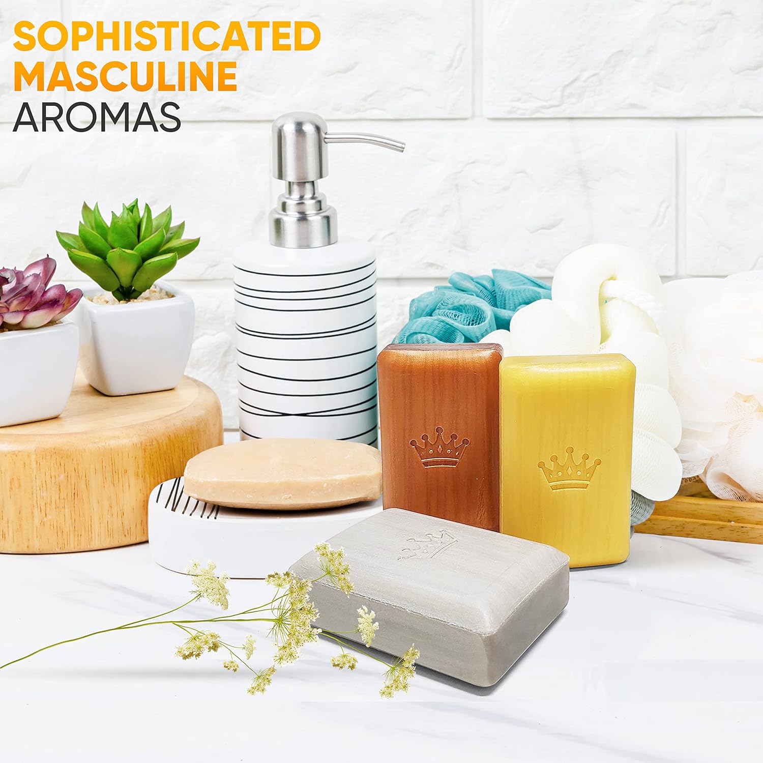 Kovot King of the House – Juego de regalo de barra de jabón, jabón perfumado hidratante de 5.3 onzas (paquete de 3 unidades)