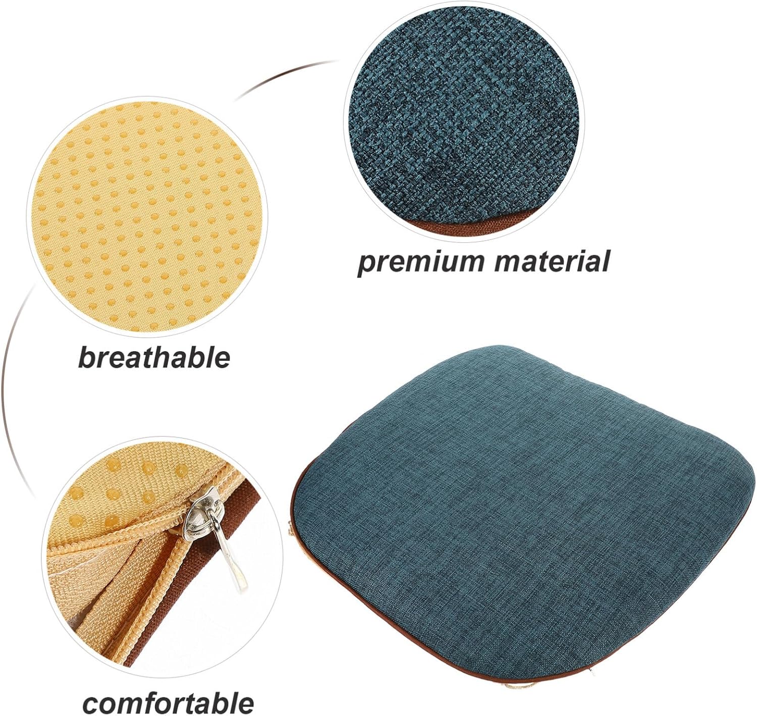 NUOBESTY Cojines de asiento de interior para sillas de cocina, cojines de silla, cojines de asiento para silla de escritorio, alfombrilla de asiento