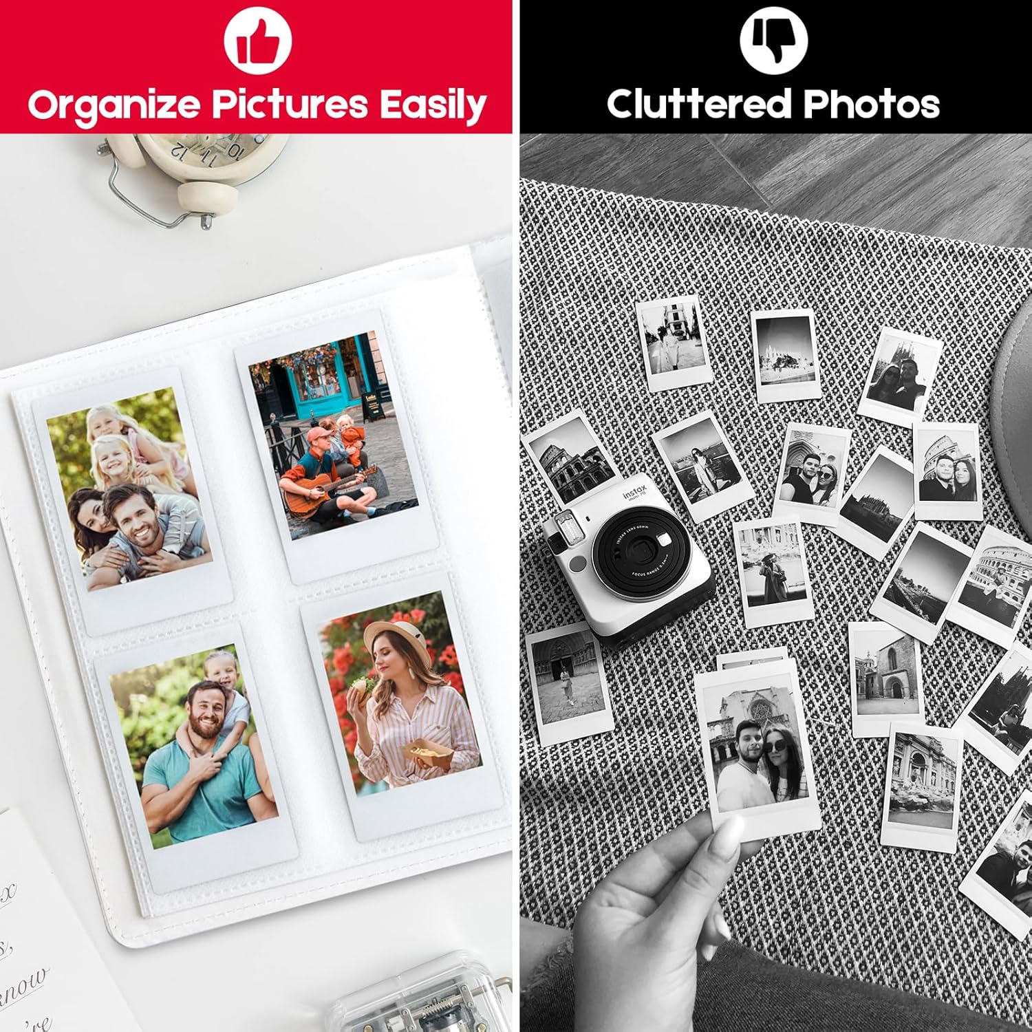 Álbum de fotos de 256 bolsillos para cámara instantánea Polaroid Fujifilm Instax Mini 11 12 9 8+ 8 7+, KODAK StepCanon IVYHP Sprocket impresora