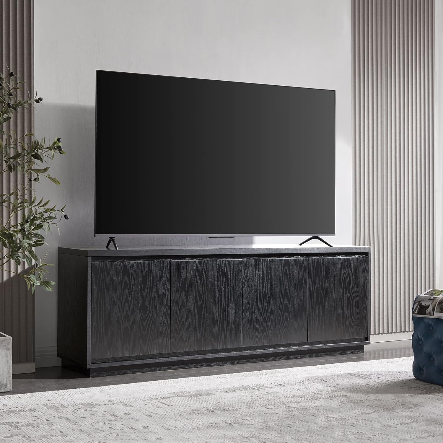 Henn&Hart Presque – Soporte para TV, 68 pulgadas de ancho, color negro