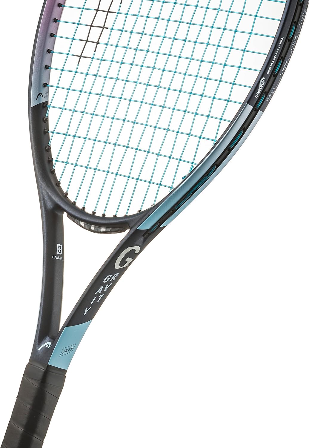 HEAD Gravity Junior 25 – Raqueta preencordada, color negro, morado, amarillo