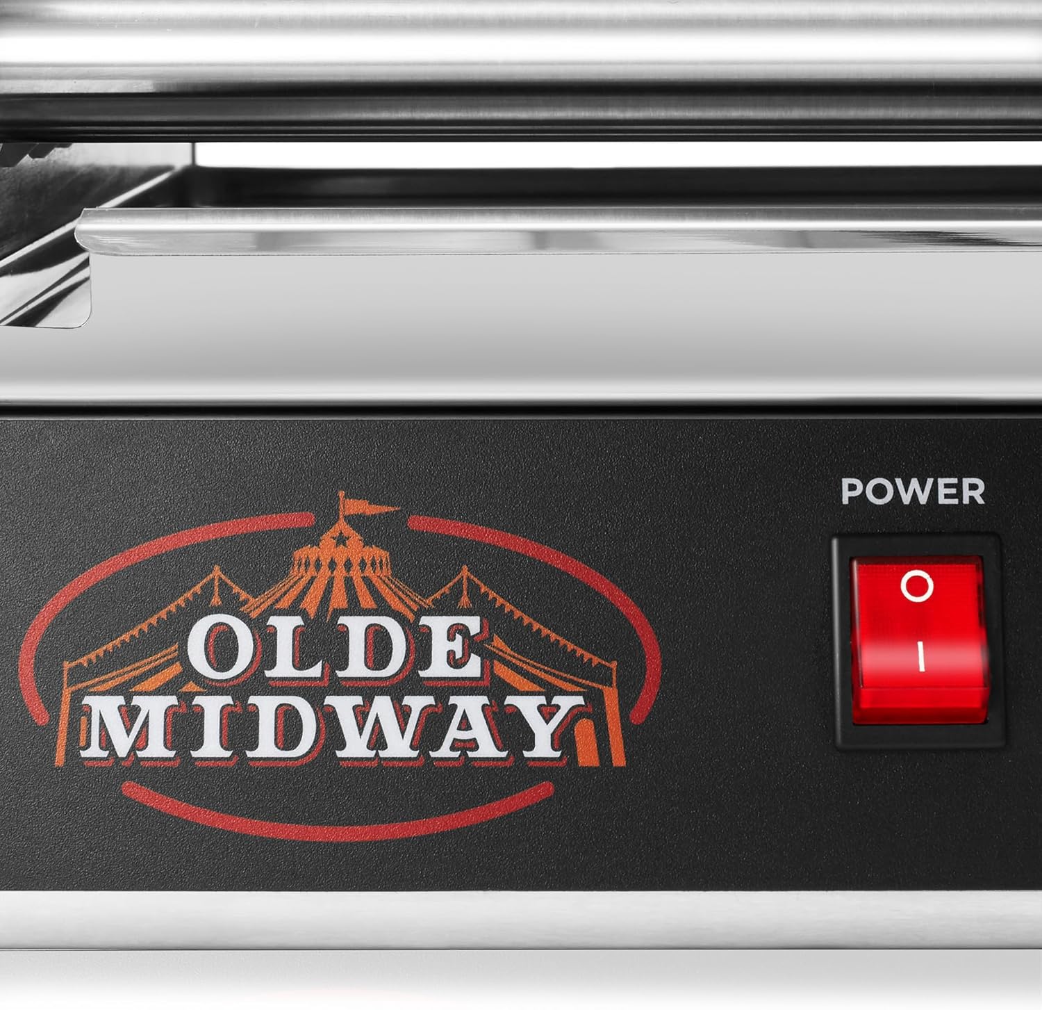 Olde Midway Máquina eléctrica 1200-Watt de la cocina de la parrilla del rodillo del perro caliente 9 del perro caliente 9 – grado comercial