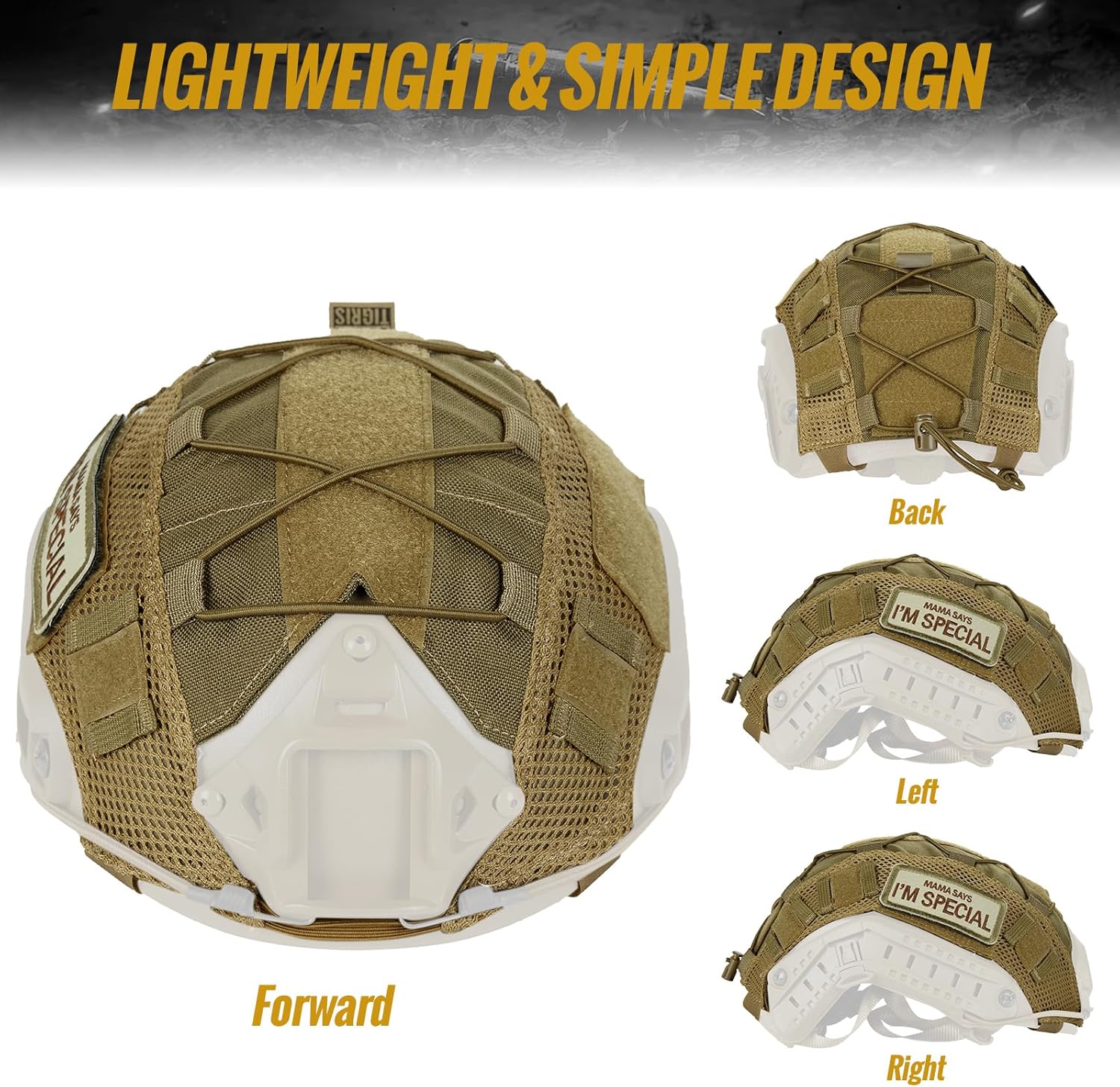 OneTigris Funda para casco, cubierta táctica de tela multicámara para casco rápido en talla L o ML, XL o LXL, casco de golpes en talla XL o LXL –