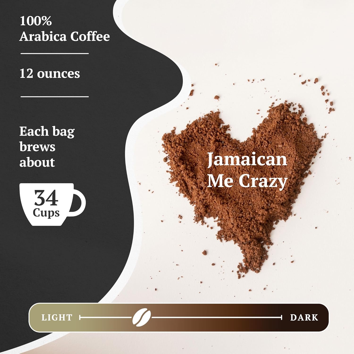 Couple’s Coffee – Café molido  Mezcla de café tostado medio Jamaican Me Crazy  Café con sabor gourmet con suaves sabores de caramelo de vainilla