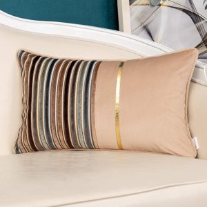 Yangest – Funda bohemia de terciopelo, a base de retazos, con rayas, para cojín con textura de lujo, multicolor. Moderna funda para cojín neutro, Yangest – Funda bohemia de terciopelo, a base de retazos, con rayas, para cojín con textura de lujo, multicolor. Moderna funda para cojín neutro,