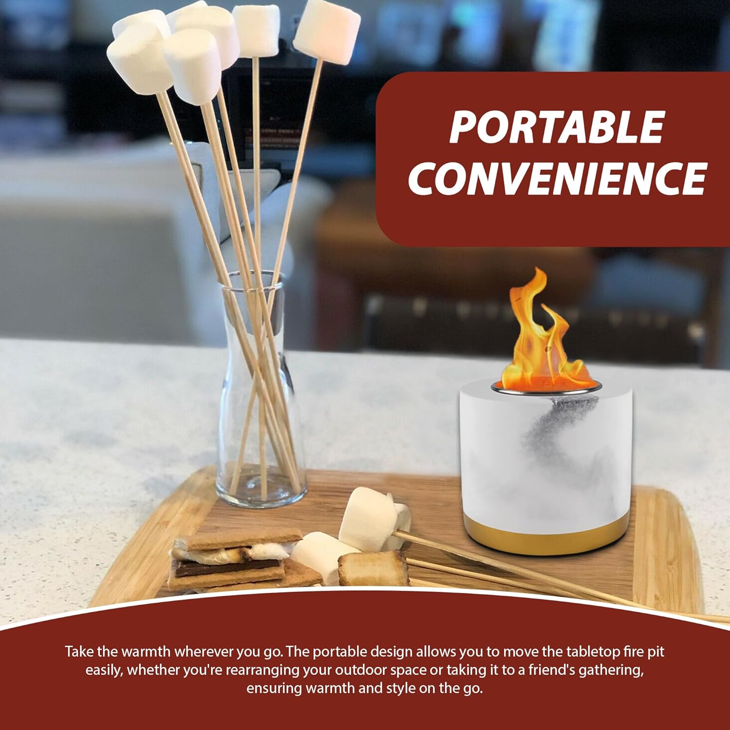 Cuenco portátil para fogata de mesa  Mini chimenea personal para exteriores, interiores, patio, barbacoa y jardín S’Mores, regalo para Navidad,
