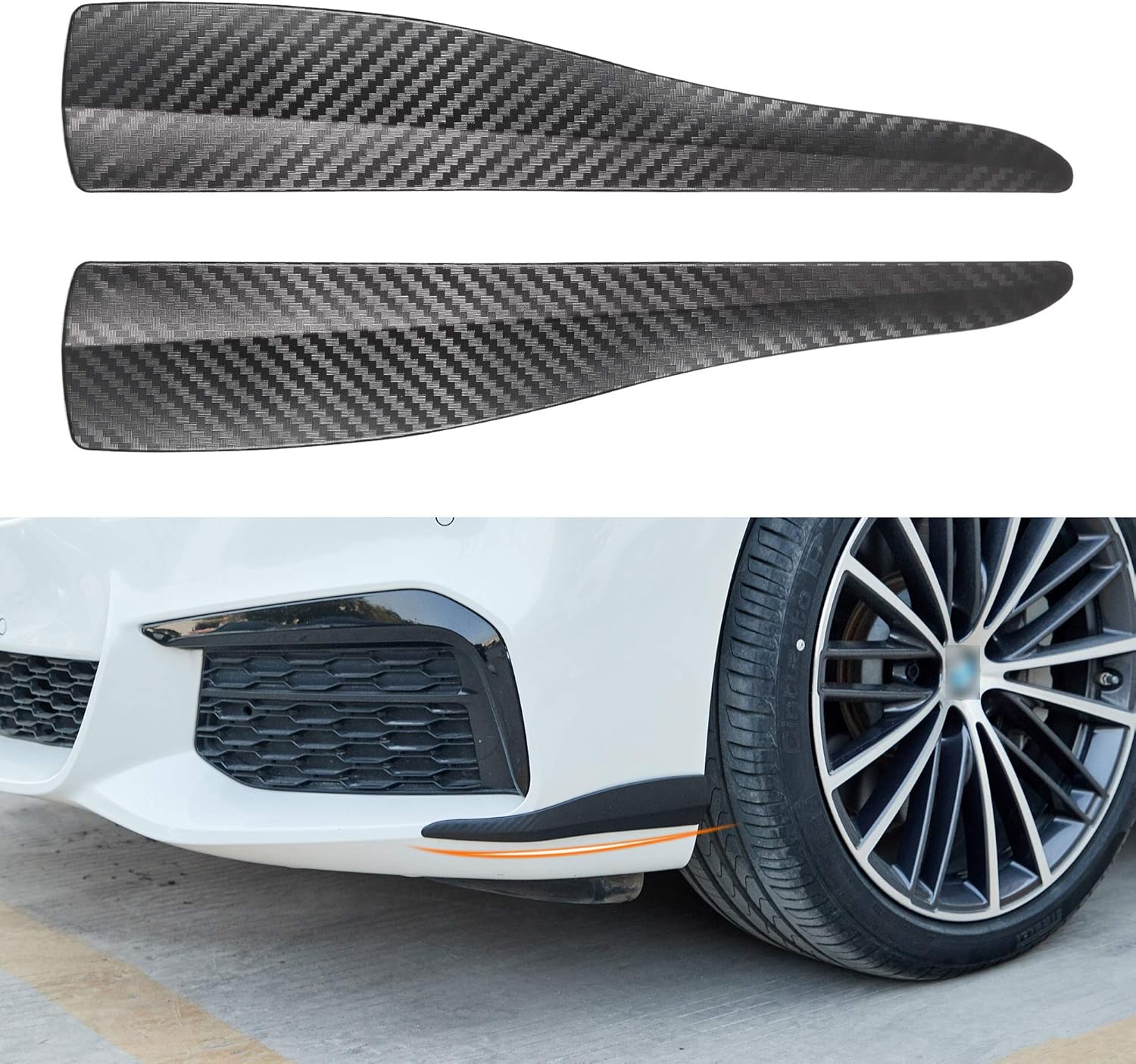 TOMALL 2 calcomanías universales de fibra de carbono Protecor para esquinas de automóvil para parachoques delantero y trasero, protector de