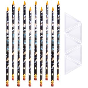 10 piezas de lápiz selector de diamantes de imitación, lápiz de cera para puntear uñas, selector de resina autoadhesiva, herramienta de recogida de 10 piezas de lápiz selector de diamantes de imitación, lápiz de cera para puntear uñas, selector de resina autoadhesiva, herramienta de recogida de