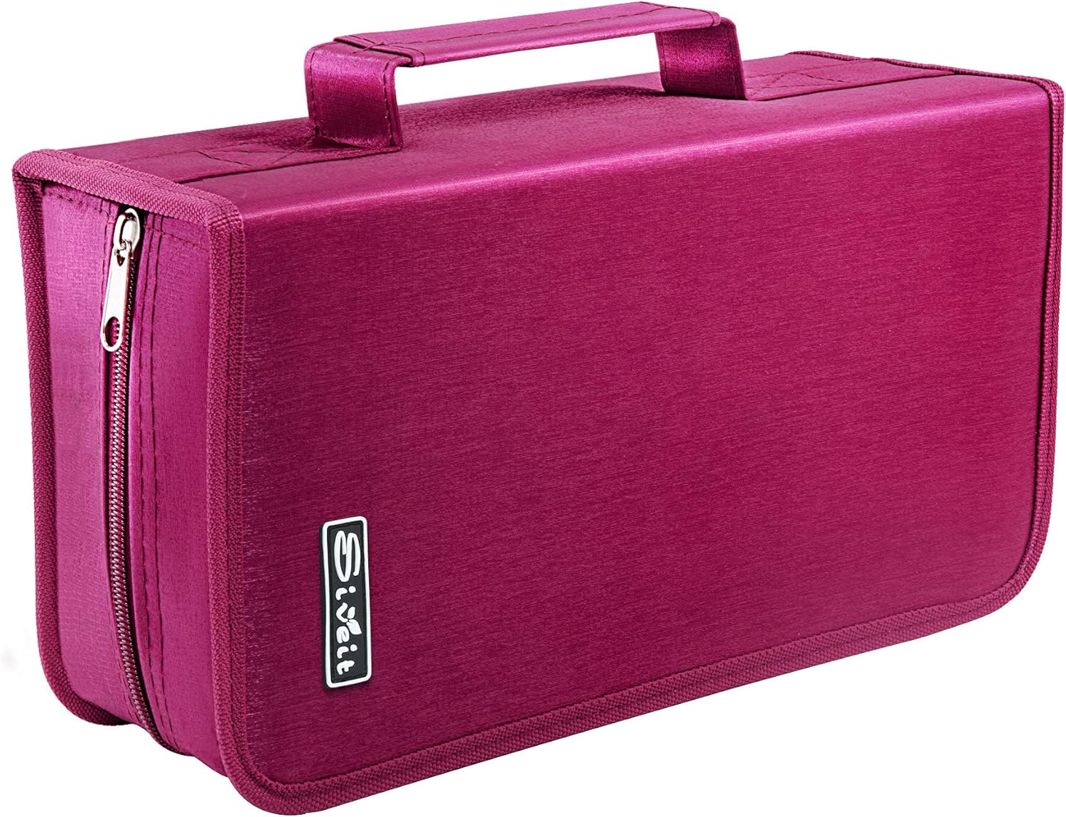 Funda para DVD, capacidad para 128 unidades, para CDDVD, carpeta de almacenamiento, folleto para coche, hogar, oficina y viajes (rosa)