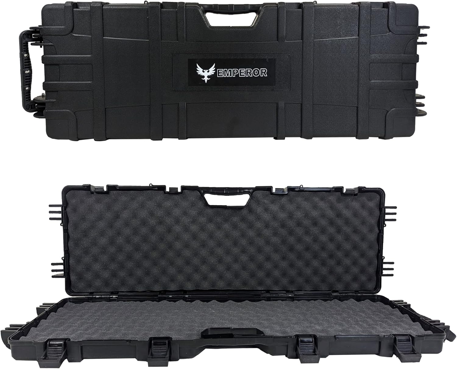 My Holster 38.5 “Hard Rifle Gun Case, Caja de almacenamiento larga con bloqueo, estuche de viaje de plástico, equipaje protector con inserto de