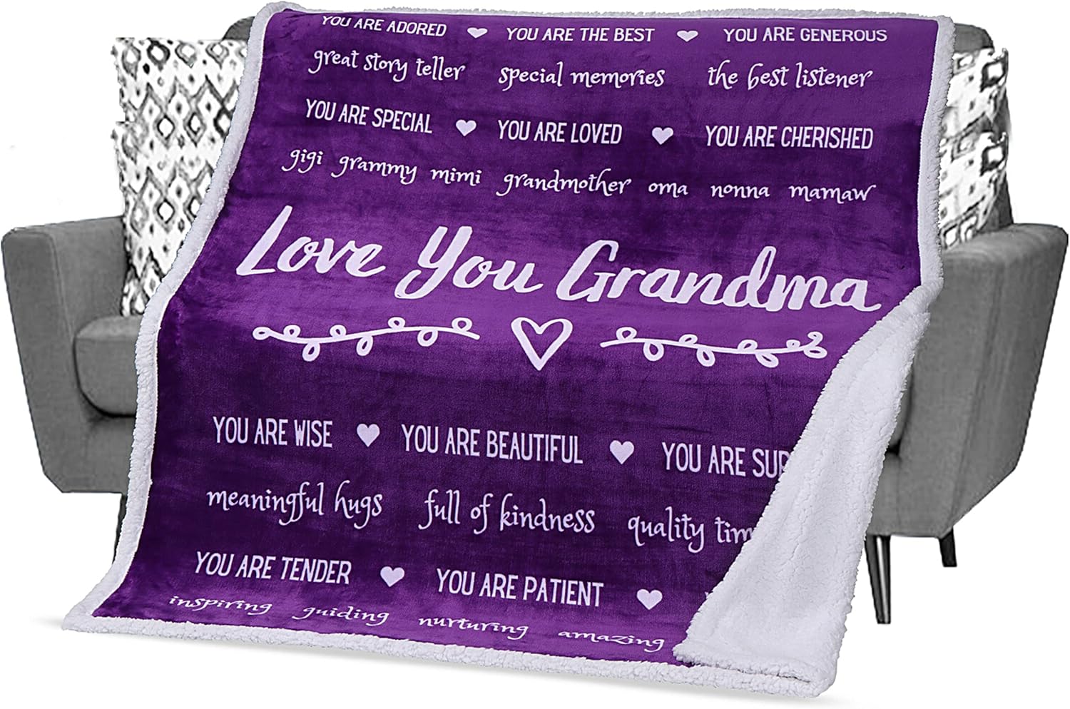 FILO ESTILO Manta para abuela, regalos de cumpleaños para abuela, regalos del día de la madre para la abuela de parte de nietos, nieta, manta única