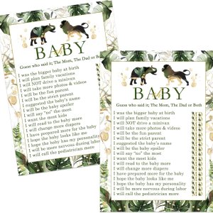 Paper Clever Party Tropical Jungle – Juegos para baby shower con texto en inglés “Who Knows Parents”, “Who Knows Parents”, la mejor actividad de Paper Clever Party Tropical Jungle – Juegos para baby shower con texto en inglés “Who Knows Parents”, “Who Knows Parents”, la mejor actividad de