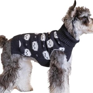 CuteBone Suéter de calavera para perros medianos, ropa de invierno para mascotas, suéter de punto cálido con agujero para arnés CuteBone Suéter de calavera para perros medianos, ropa de invierno para mascotas, suéter de punto cálido con agujero para arnés