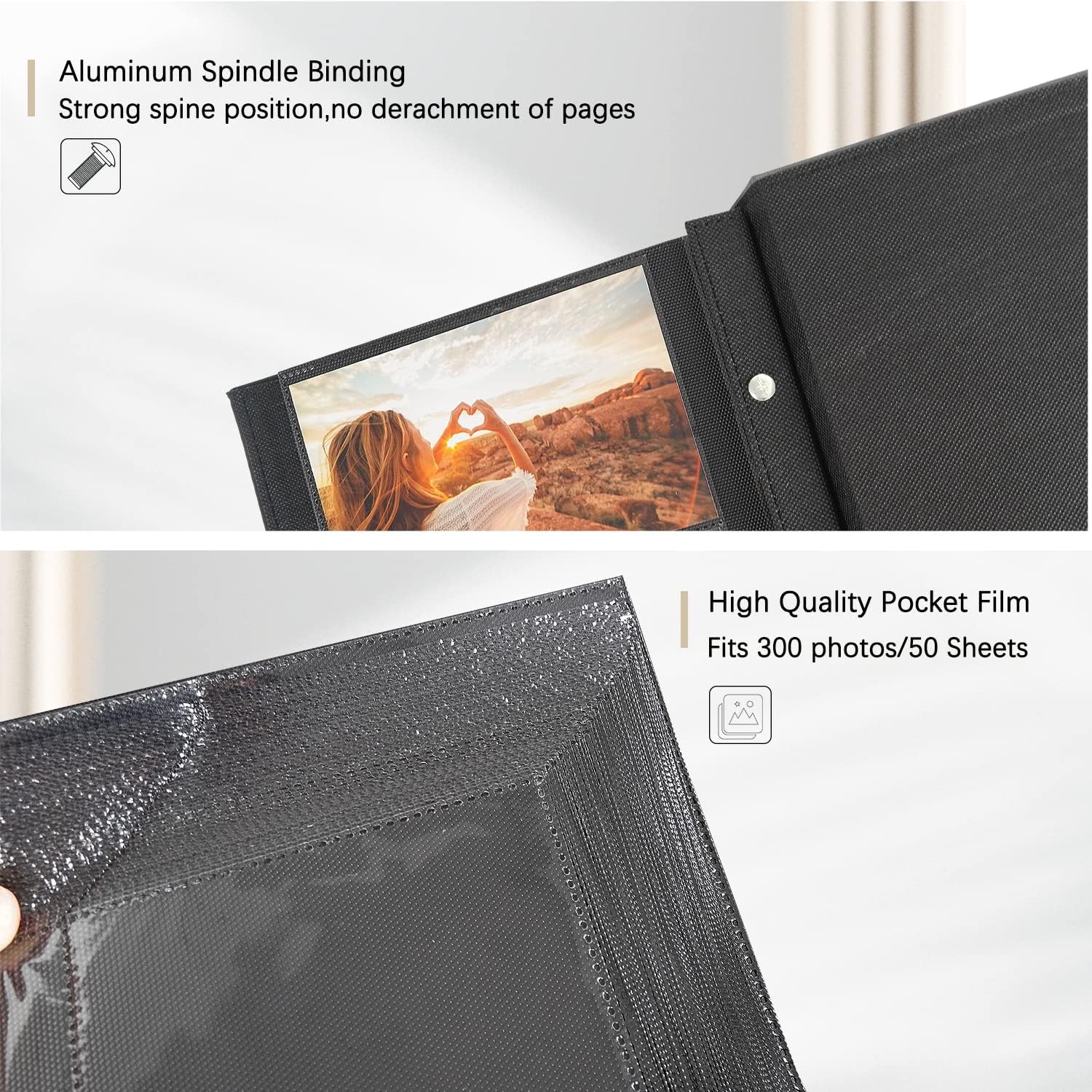 Artmag Álbum de fotos de 4 x 6 pulgadas, 300 fotos, álbum de fotos de tapa dura con capacidad para 300 fotos horizontales de 4 x 6 pulgadas para