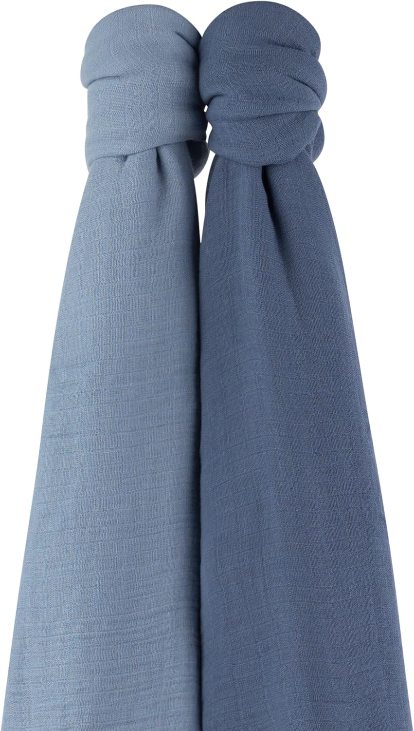 Ely’s & Co. Paquete de 2 mantas de muselina de algodón para bebé, 100% muselina de algodón, extra grandes (47 x 47 pulgadas), azul zafiro y azul