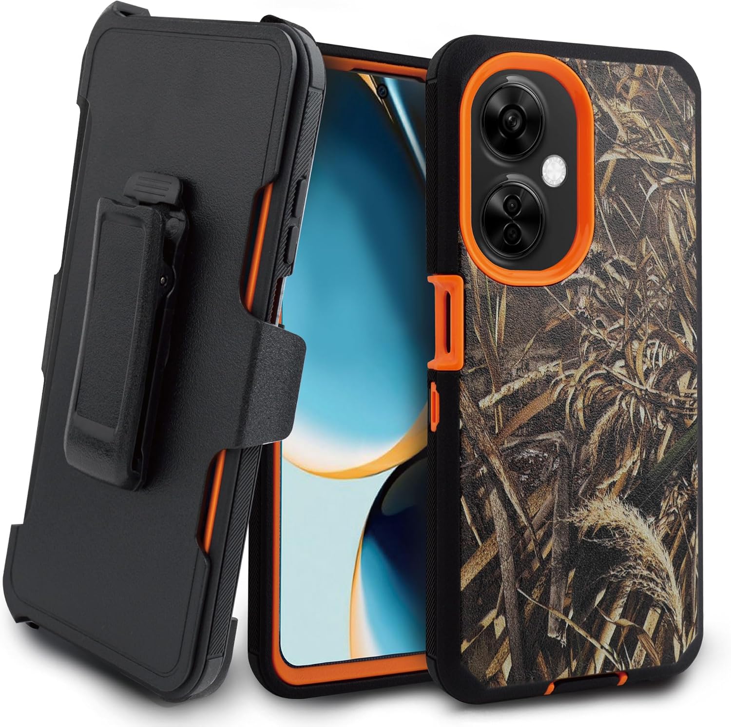 6goodeals Funda protectora resistente para Oneplus Nord N30 5G, a prueba de golpes, a prueba de polvo, con clip para cinturón, funda protectora