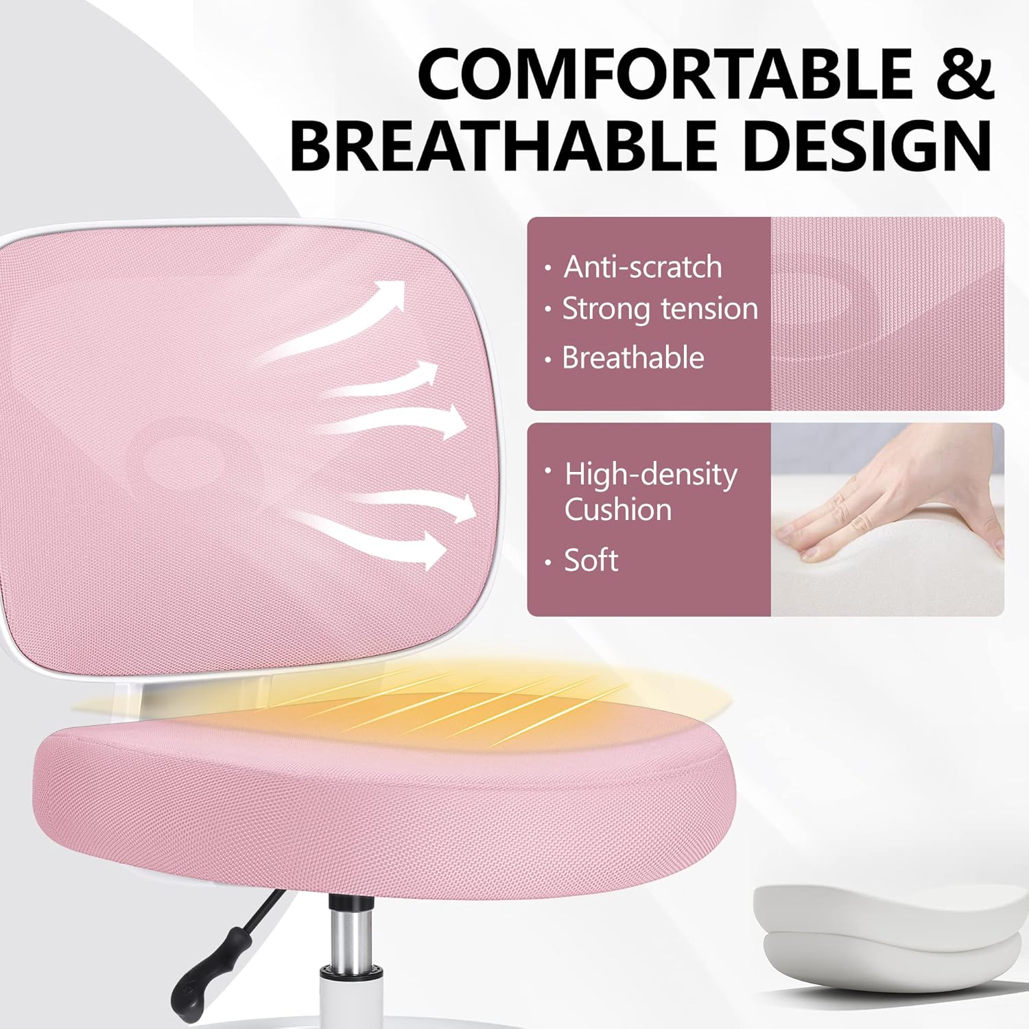 Primy Silla de dibujo de oficina sin brazos, silla alta de escritorio de oficina de altura ajustable y reposapiés, silla ergonómica de escritorio de