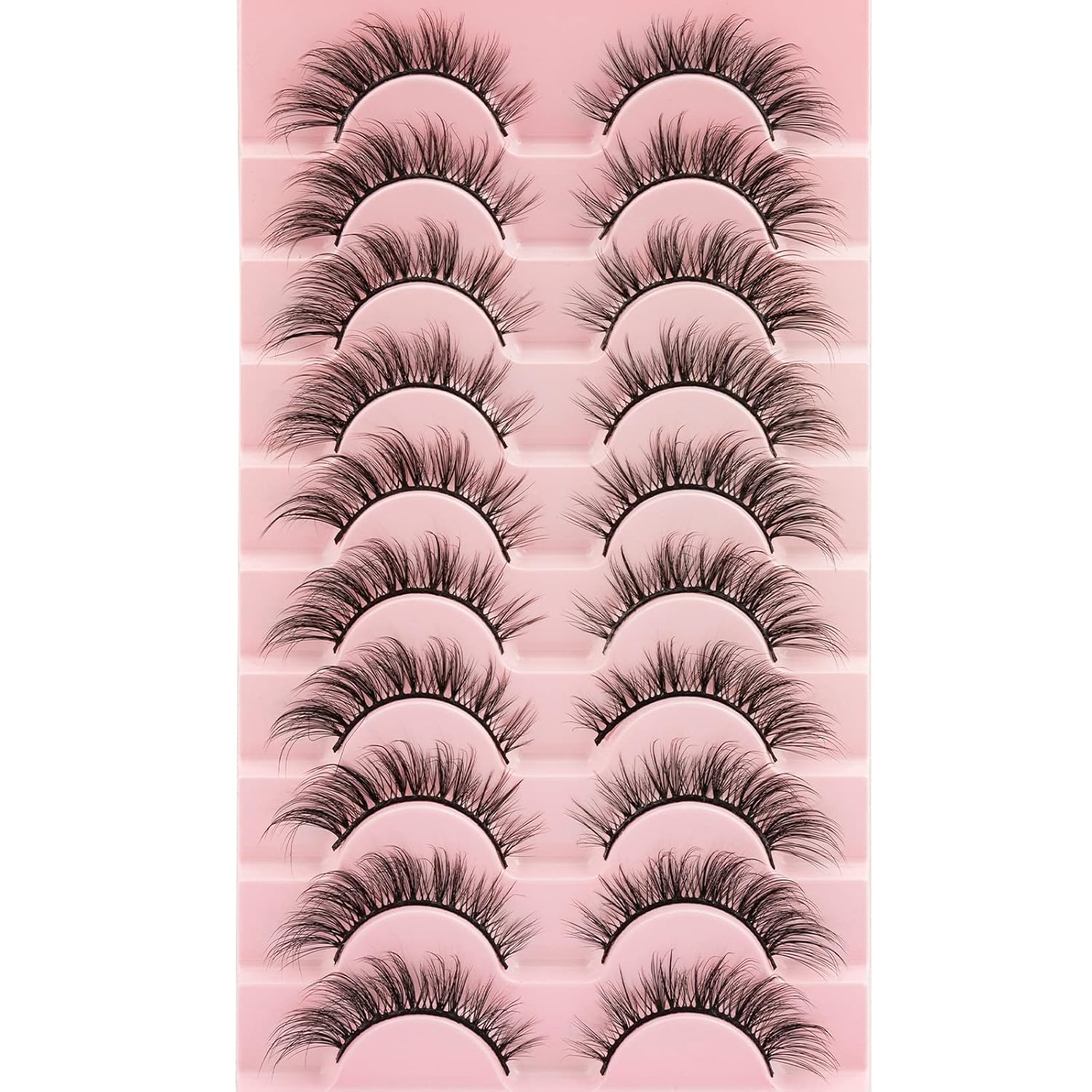KOUSEI Pestañas de ojo de zorro con aspecto de ángel, pestañas de tira natural, estilo Bratz, pestañas de ojo de gato, pestañas postizas 3D de
