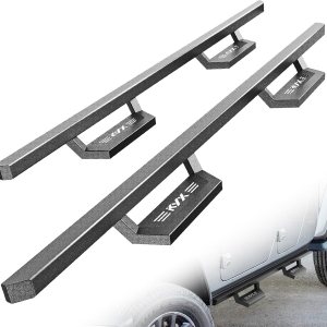 KYX Estribos para Jeep Gladiator JT 2020-2023, 4 puertas, escalones laterales de 5 pulgadas, barras Nerf de textura fina, rieles negros deslizantes KYX Estribos para Jeep Gladiator JT 2020-2023, 4 puertas, escalones laterales de 5 pulgadas, barras Nerf de textura fina, rieles negros deslizantes