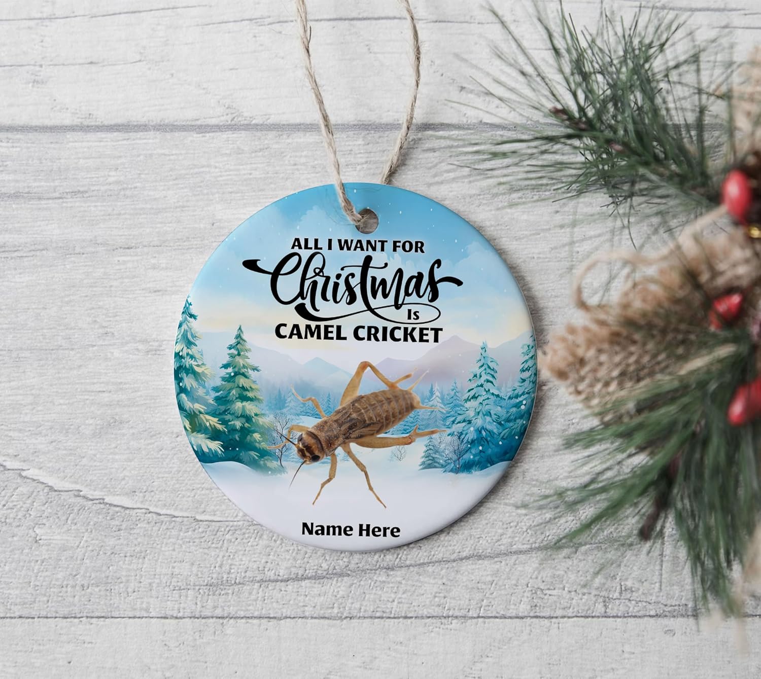 Adorno de regalo personalizado de grillo de camello 2023 para decoración del árbol de Navidad, regalos de recuerdo personalizados para dueños de