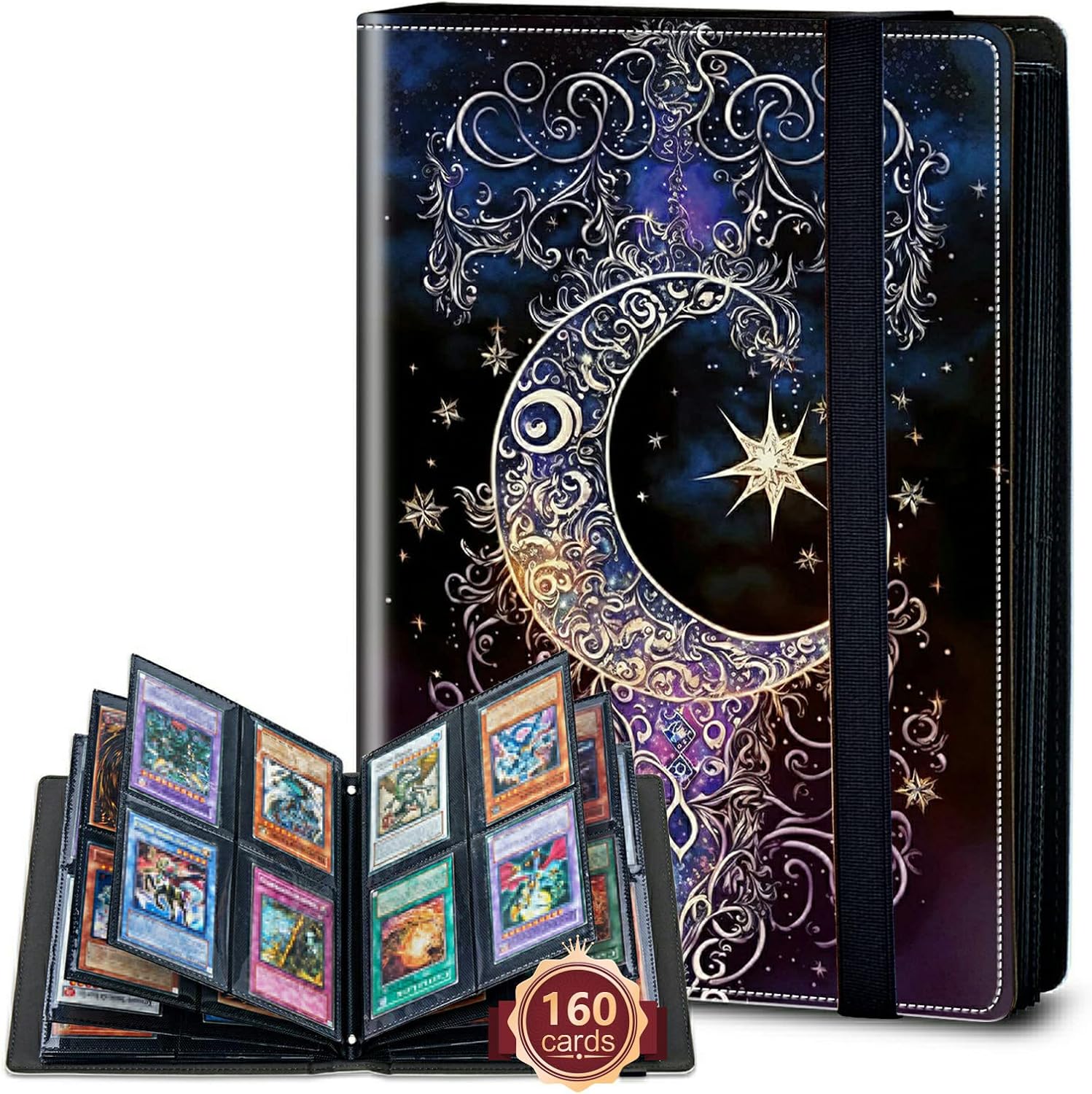 Rossy Carpeta de tarjetas con 4 bolsillos, carpeta de tarjetas intercambiables, álbum de colección de tarjetas, para 160 tarjetas de carga lateral,
