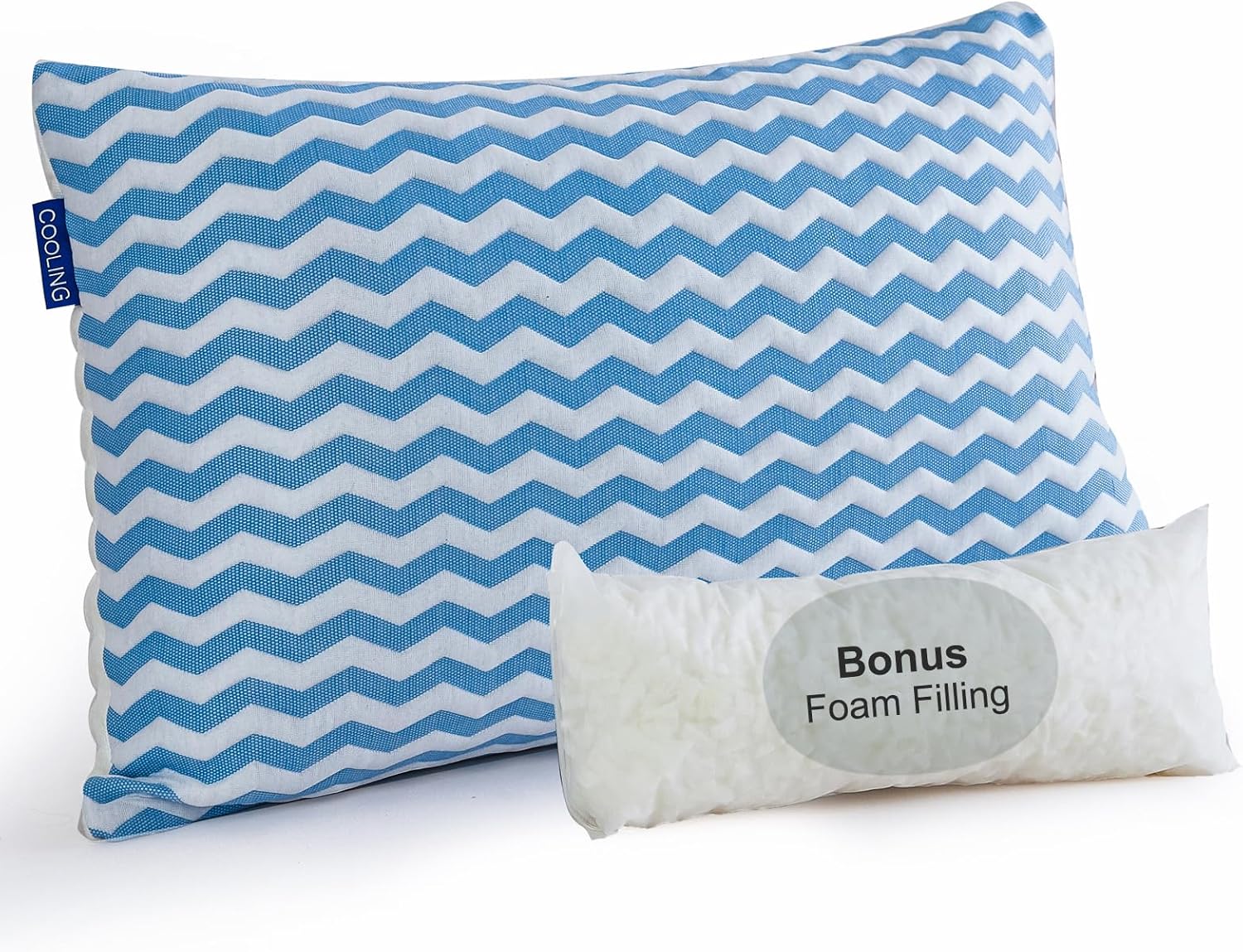 Almohadas de tamaño estándar  Almohada firme ajustable para dormir de espalda y de lado  Almohada de enfriamiento de espuma viscoelástica triturada