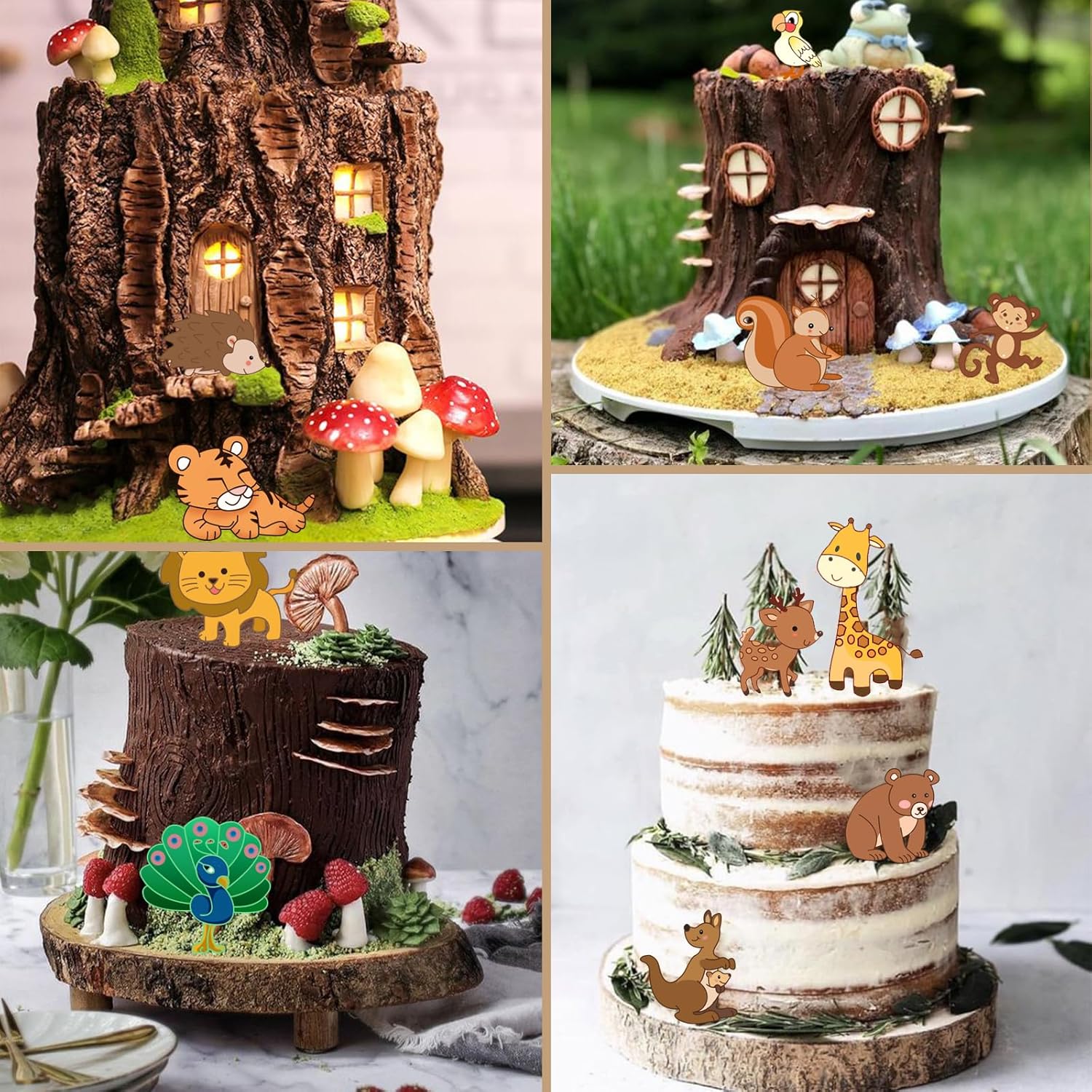 Cortadores de galletas de animales con sellos de émbolo con tema de animales salvajes Herramientas para hornear galletas en relieve moldes de