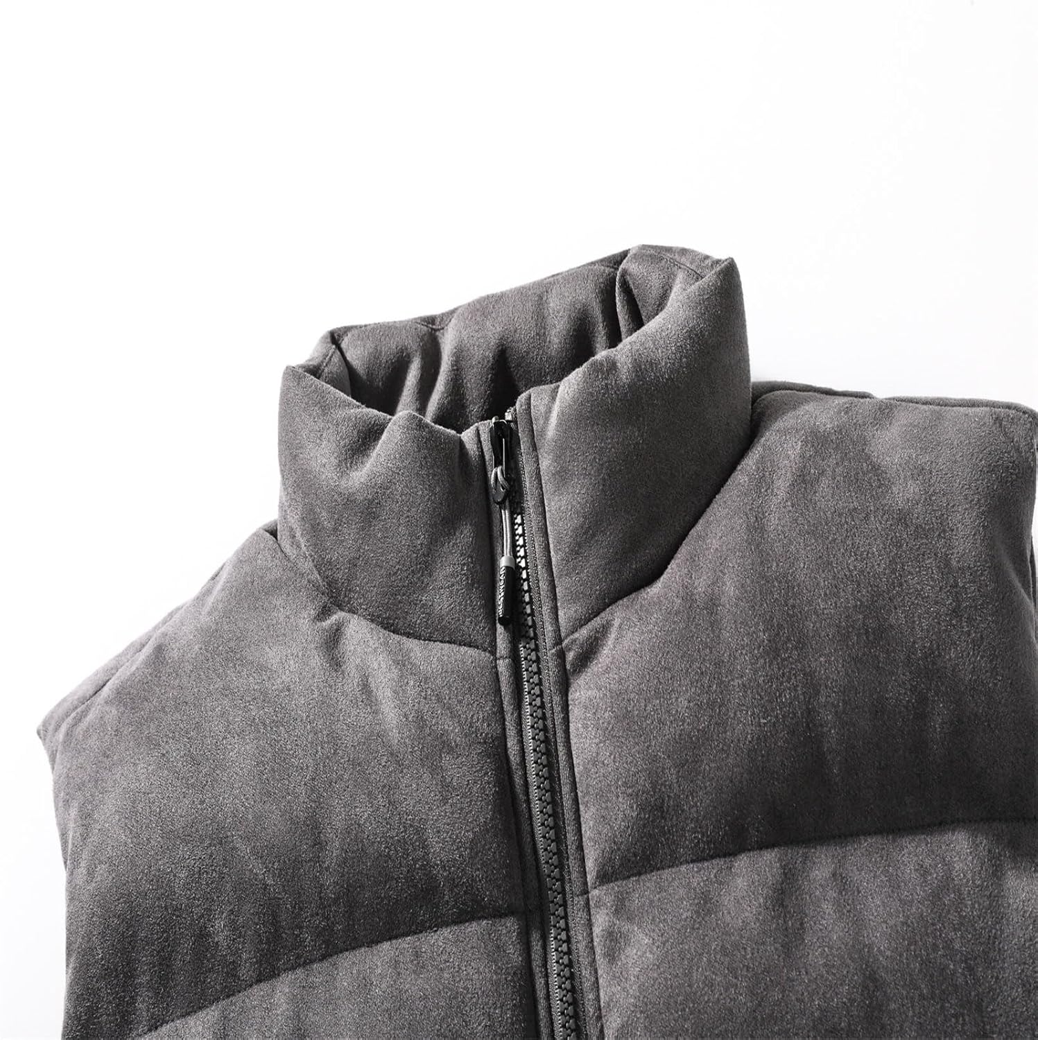 Chaleco acolchado para mujer, forro polar de invierno, chaqueta acolchada cálida con cremallera completa, cuello alto, chaleco térmico de plumón