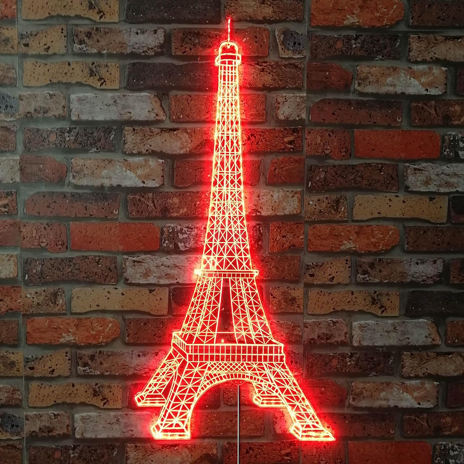 ADVPRO Letrero LED de glamour dinámico RGB de la Torre Eiffel de París, forma de corte a borde, decoración de pared 3D inteligente, iluminación